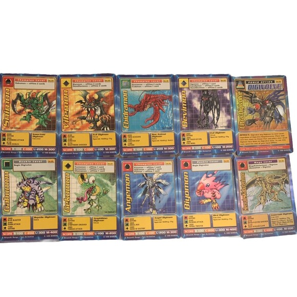 Digimon Cards 1999 Lot Including(10 Cards 9x 1st Edition cards)